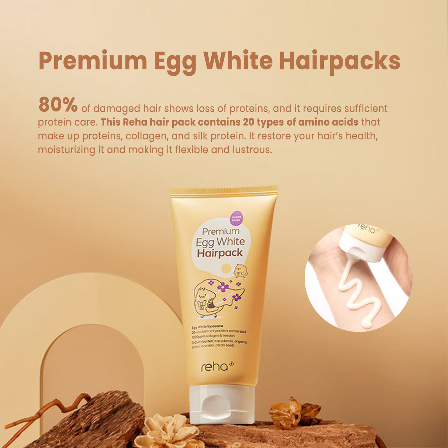 Premium Egg White Hairpack White Musk